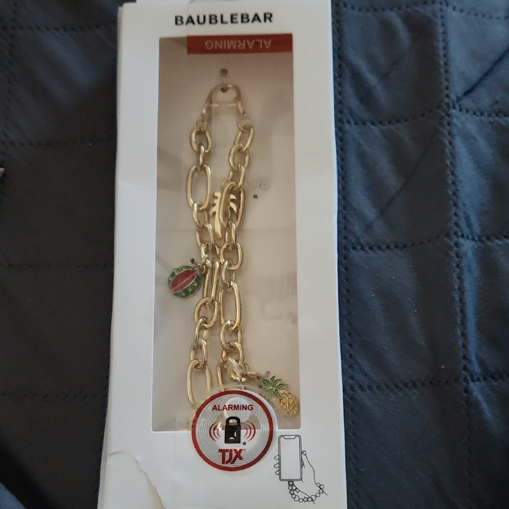 BaubleBar‎ Gold Chain Bracelet with Fruit Charms